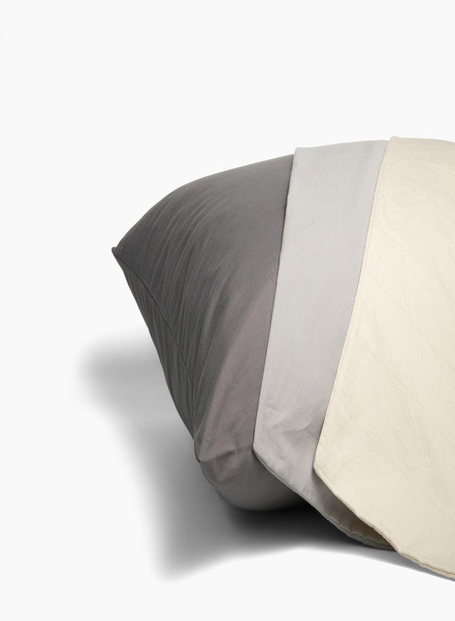 GroundLuxe Organic Grounding Pillowcase in Gray - Queen Size - Image 3