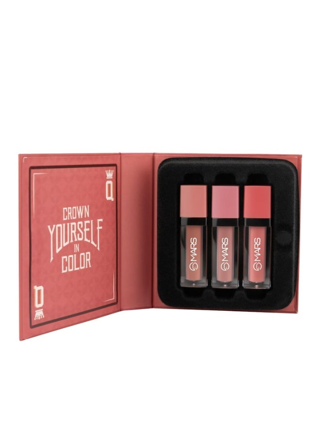 MARS Queen of Mattes Liquid Lipsticks Box Set of 3 (13.5 ml) (PEACHES & NUDES) | Smudgeproof & Transferproof | Intense Pigmentation Long-Lasting Wear | Customizable Colors | Matte Finish - Image 5