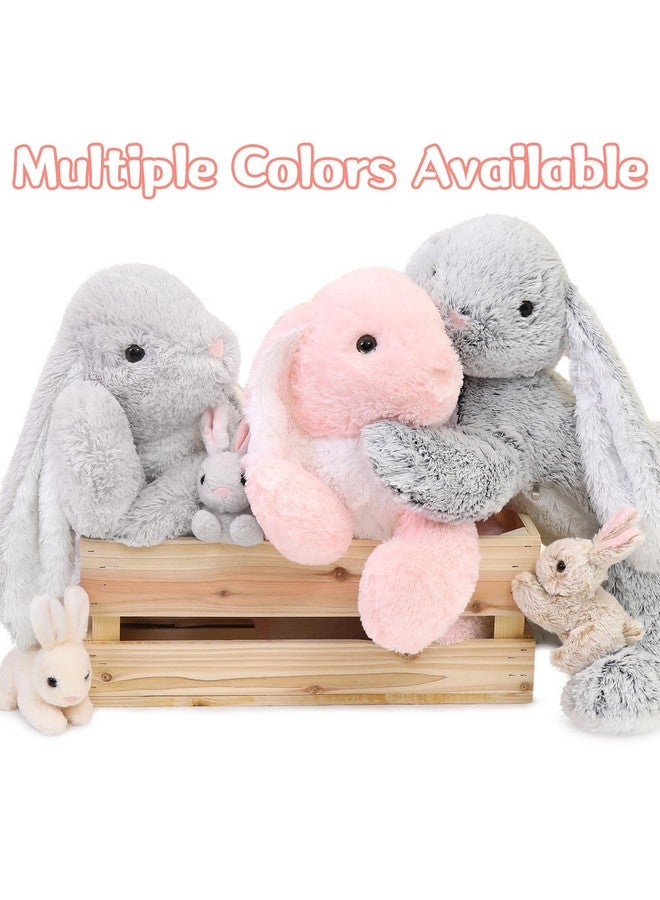ماوجولان 4 قطع من حيوانات الأرنب المحشوة الكبيرة مع 3 أطفال بالداخل، ألعاب أرنب عيد الفصح العملاقة المحشوة مقاس 24 بوصة، أرنب محشو رمادي ناعم ومحبب هدية للأطفال والفتيات والأولاد والمراهقين - Image 2