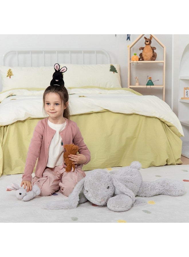 ماوجولان 4 قطع من حيوانات الأرنب المحشوة الكبيرة مع 3 أطفال بالداخل، ألعاب أرنب عيد الفصح العملاقة المحشوة مقاس 24 بوصة، أرنب محشو رمادي ناعم ومحبب هدية للأطفال والفتيات والأولاد والمراهقين - Image 5