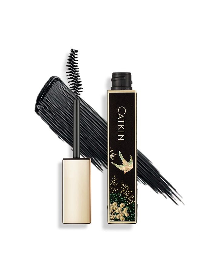 CATKIN Voluminous Mascara Makup, Buildable Lengthening Curved Brush, Intense Length, Feathery Soft Full Lashes, Black Longer and Thicker, Plant Extract Nourish Lashes 24hrs Waterproof for Sensitive Ey - Image 1