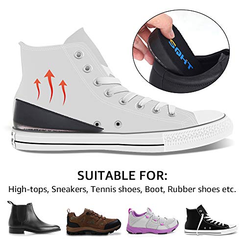 SQHT Height Increase Insoles - Heel Lift Inserts for Leg Length Discrepancies and Achilles Tendonitis, Heel Cups for Men and Women (Small (1.4" Height)) Black - Image 3