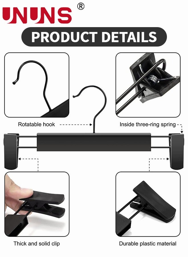 UNUNS 10 Pack Pants Hangers Clothes Hangers with 360 ° Swivel Hooks, Adjustable Non-Slip Clips, Durable and Sturdy Plastic Hanger for Pants, Skirts, Clothes  - Image 3