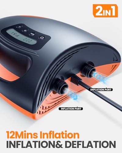 OutdoorMaster Shark High Pressure SUP Pump - Electric Air Pump with 20 PSI Active Cooling System Dual Stage Inflation & Auto-Off for Inflatable Paddle Board, Boats, Water Sports -2nd Gen - Image 5