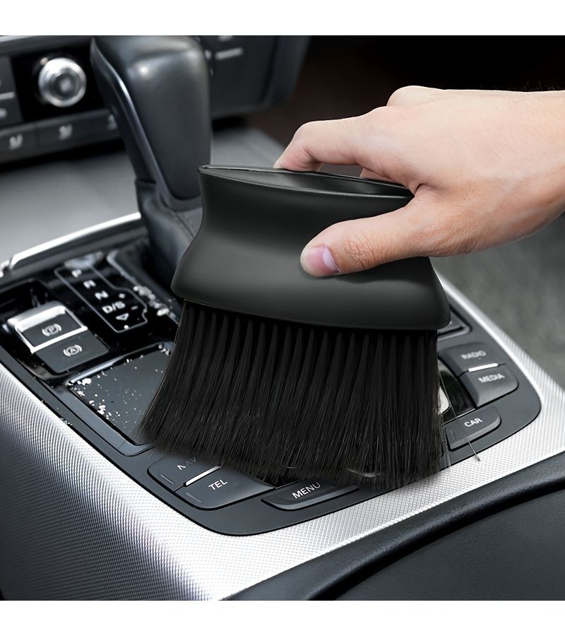 Yellow 2pcs Interior Dust Remover Cleaning Brush For Car Air Outlet Instrument Panel - Image 4