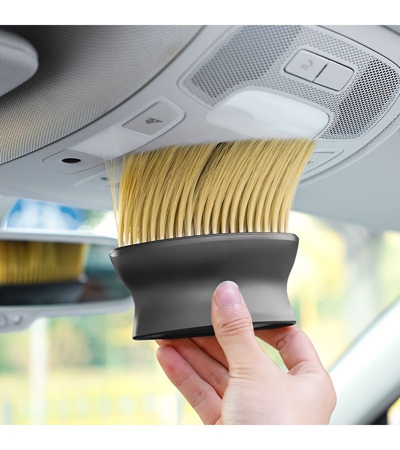 Yellow 2pcs Interior Dust Remover Cleaning Brush For Car Air Outlet Instrument Panel - Image 5