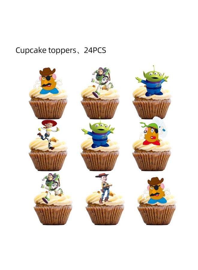 Losede 25PCS Cake Toppers Cupcake Toppers Cake Decorations Birthday Party Supplies Decorations (Style 7) - Image 3