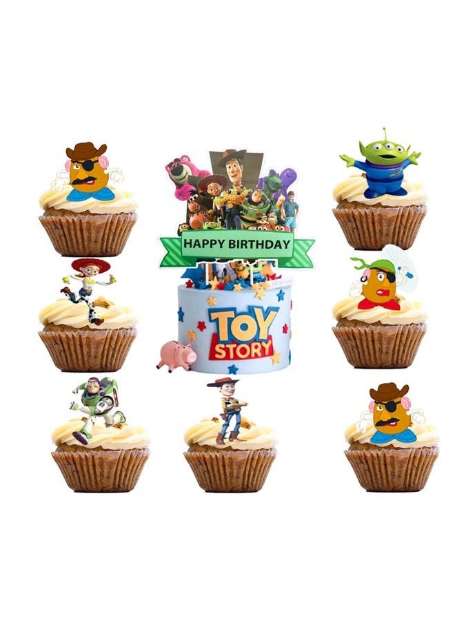Losede 25PCS Cake Toppers Cupcake Toppers Cake Decorations Birthday Party Supplies Decorations (Style 7) - Image 1