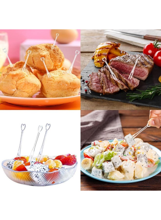 Kawkab 1 pack (100 pieces) disposable plastic mini fruit forks, for use at family gatherings, birthday parties, weddings, desserts, and cake forks. - Image 5
