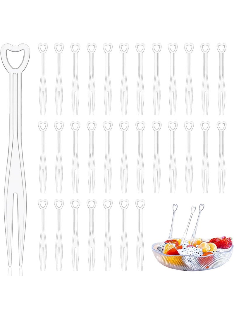 Kawkab 1 pack (100 pieces) disposable plastic mini fruit forks, for use at family gatherings, birthday parties, weddings, desserts, and cake forks. - Image 1