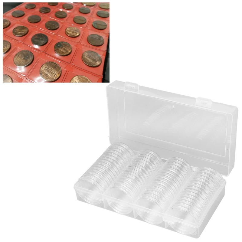 Clear Coin Storage Box 60 Pieces 41mm Coin Capsules Coin Collection Container Box for Coin Collector - Image 1