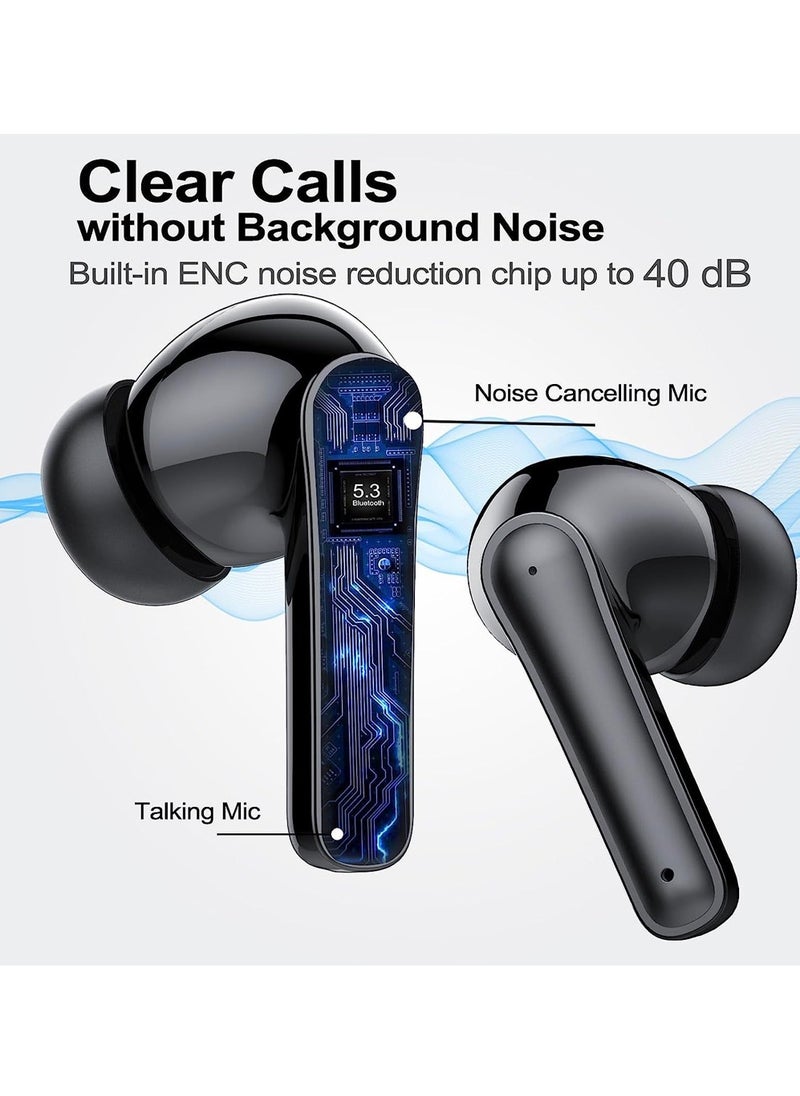 X-level Wireless Bluetooth Earbuds - 40-Hour Playtime Stereo Sound LED Display IPX7 Waterproof In-Ear Headphones Built-In Mic Compatible with iPhone Android Devices Earphones for Call of Duty PUBG Fortnite  - Image 2