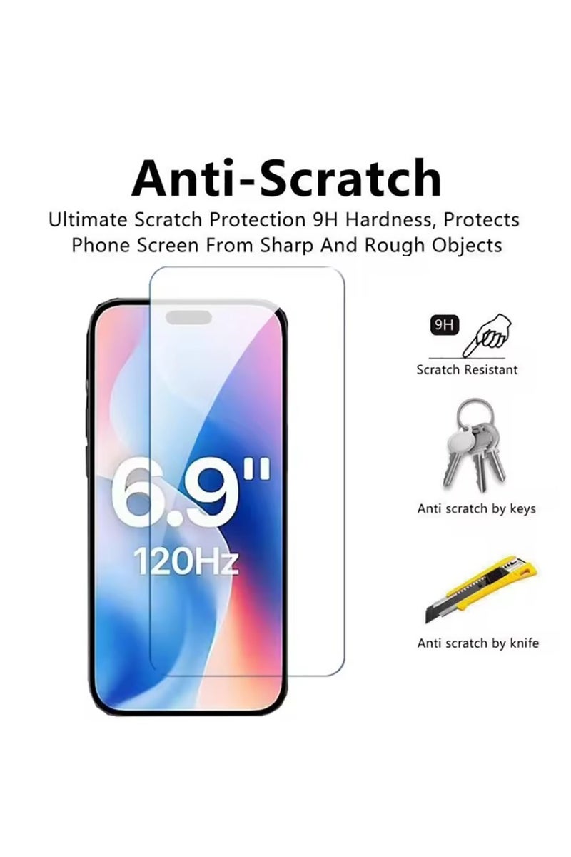 3 in 1 for iPhone 17 Pro Max Case Clear,[Yellowing-Resistant Acrylic Back] Screen Protector *1 & Camera Lens Protector*1, Shockproof for iPhone 17 Pro Max Phone Case - Image 5