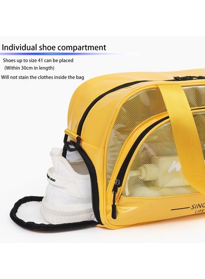GGEROU Swim Tote Bag Sports Beach Bag Fitness Sports Bag Travel Tote Bag Fitness Bag Beach Bag White  - Image 3