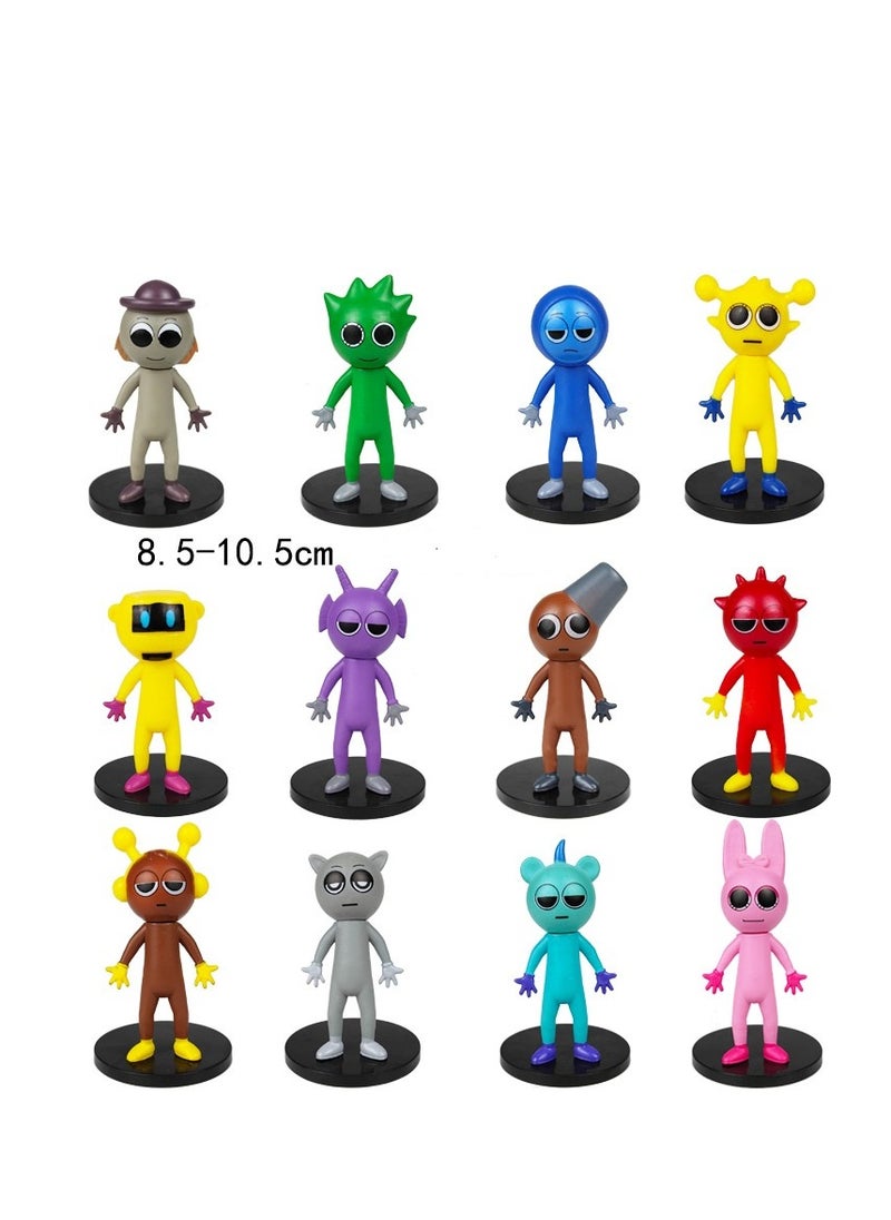 Y&D 12 Piece Sprunki  Figures The Sprunki  Action Figure Toys For Fans Sprunki Series Figures Model Birthday Cake Toppers 