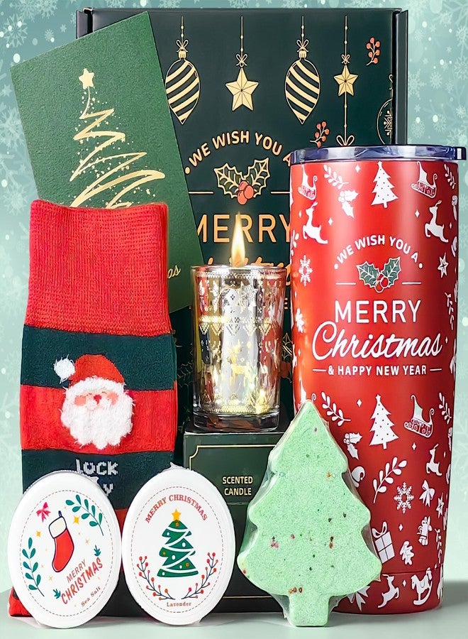 LUICONMO Unique Gift Sets for Women - Coworkers, Teacher, Sister, Mom, Wife, Friend - Xmas Gift Baskets, Christmas Tumbler - Image 1