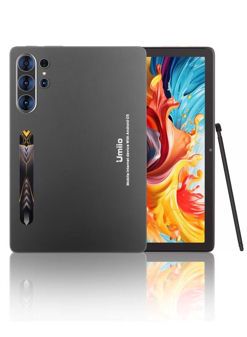 Umiio تابلت S26 ألترا سمارت 10.1" شاشة HD مع لوحة مفاتيح وفأرة، 16 جيجابايت RAM + 1 تيرابايت تخزين، شريحة مزدوجة 5G، تابلت أندرويد مع GPS، قلم ستايلس وحقيبة حمل - رمادي - Image 1