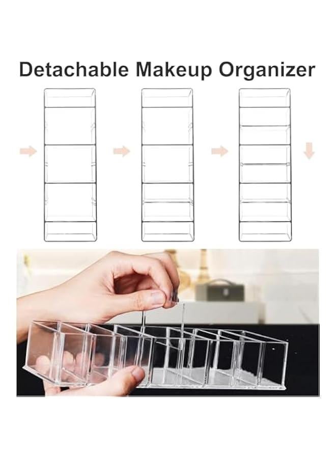HOOKOR Detachable Makeup Organizer, 8 Compartments Acrylic Cosmetic Storage Jewelry Display Boxes, Clear Drawer Organizers Case for Dresser Vanity Bathroom Kitchen - Image 3
