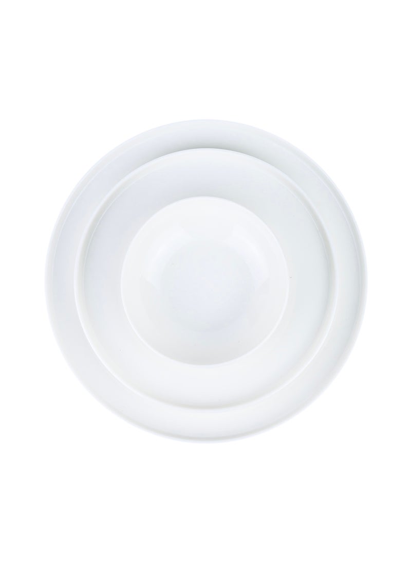 Cuisine Art - Cuisine Art Chole Bone China Dinner Set for Every Meals - 12 Pieces|4 Dinner Plates Dia (26.4cm) 4 Side Plates, 4 Bowls (Dia 13.3x H4.7cm) White Elegant Plates for Everyday Dining & Special Occasions - Image 1
