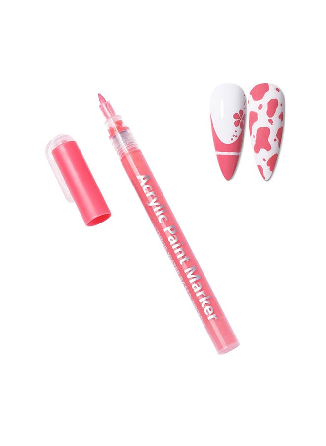 brunson Acrylic Paint Markers Pens  for Nails Painting Wood Fabric Card Paper Ceramic & Glass Paint Marker  APM(Pink)  - Image 1