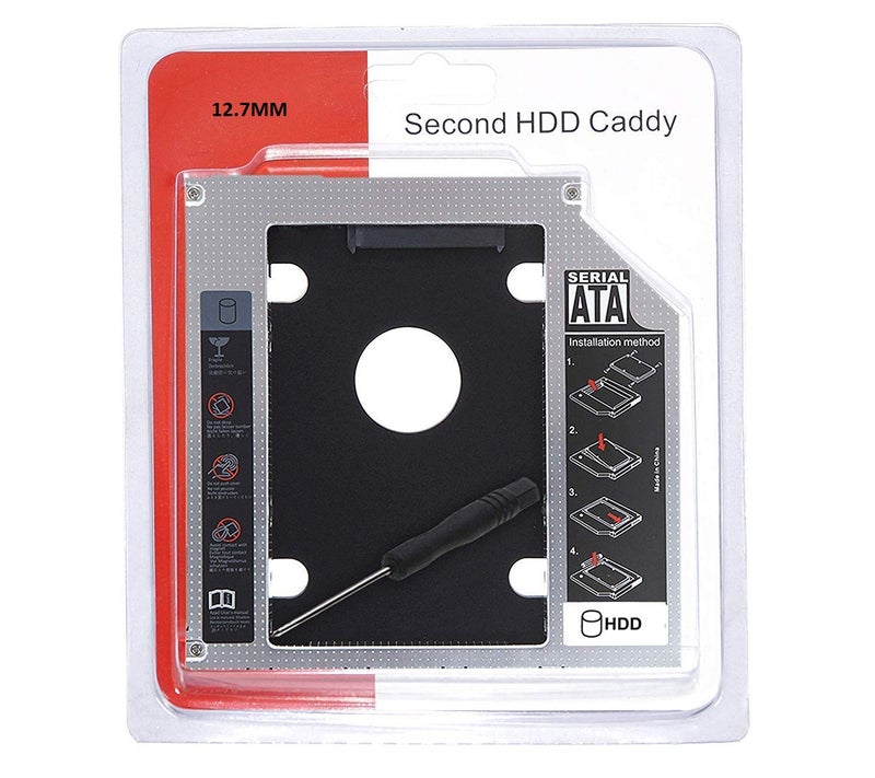 Tobo HDD Caddy 12.7mm 2nd Second DVD 2.5 Sata SSD Hard Drive for Laptop CD/DVD Drive - TD399HS-03 - Image 1