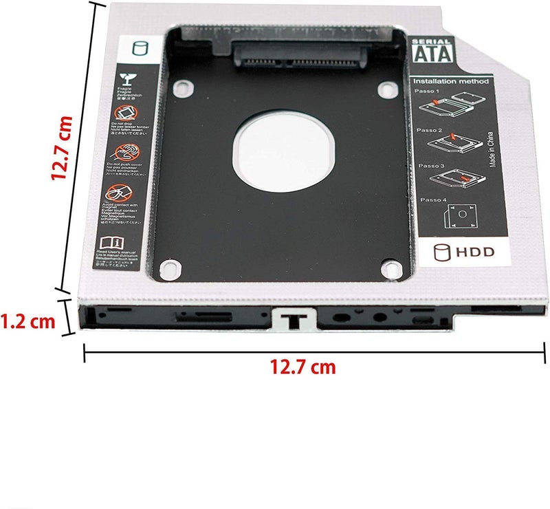Tobo HDD Caddy 12.7mm 2nd Second DVD 2.5 Sata SSD Hard Drive for Laptop CD/DVD Drive - TD399HS-03 - Image 3