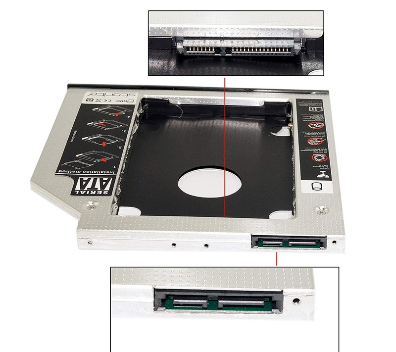 Tobo HDD Caddy 12.7mm 2nd Second DVD 2.5 Sata SSD Hard Drive for Laptop CD/DVD Drive - TD399HS-03 - Image 2