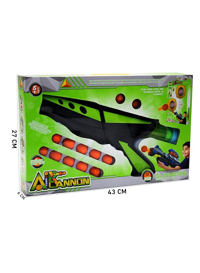 IToys Air Cannon Ball Launcher Toy 43 Cm X 27 Cm X 6 Cm Black And Green Toy Gun - Image 2