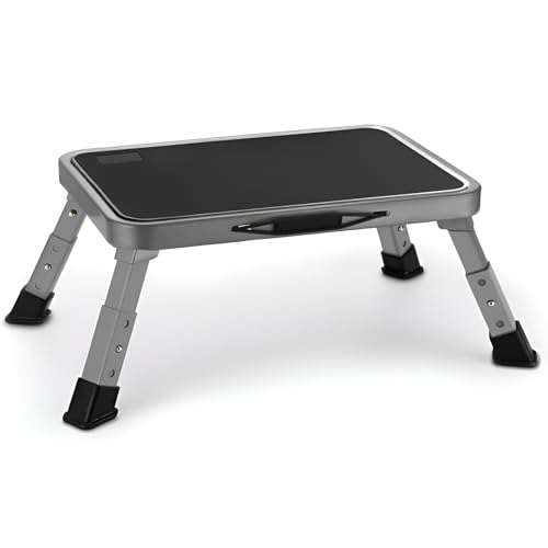 Jocauto Foldable Step Stool, Adjustable Step Stool with a Non-Slip Platform, Step Ladder with Thick Rubber Feet for Adults or Children in Kitchen, Bedroom, Office, Rv, 330 Lbs Capacity - Image 1