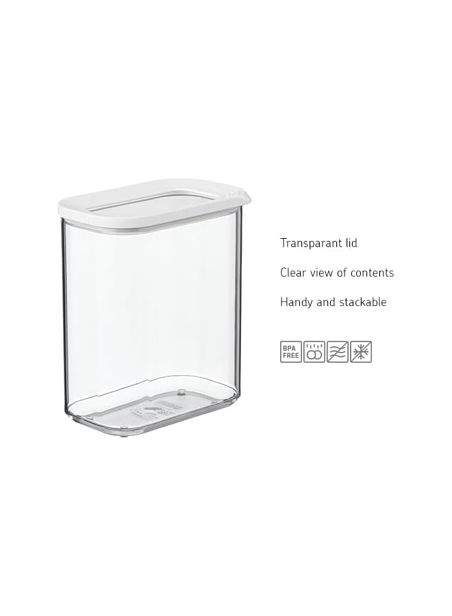ميبال حاوية تخزين طعام شفافة من مودولا | ١٠٠٠ مل/٣٤ أونصة | مثالية للأطعمة الجافة | آمنة للغسل في غسالة الأطباق | غطاء أبيض بإطار | خالية من مادة BPA | صُنع في هولندا - Image 3