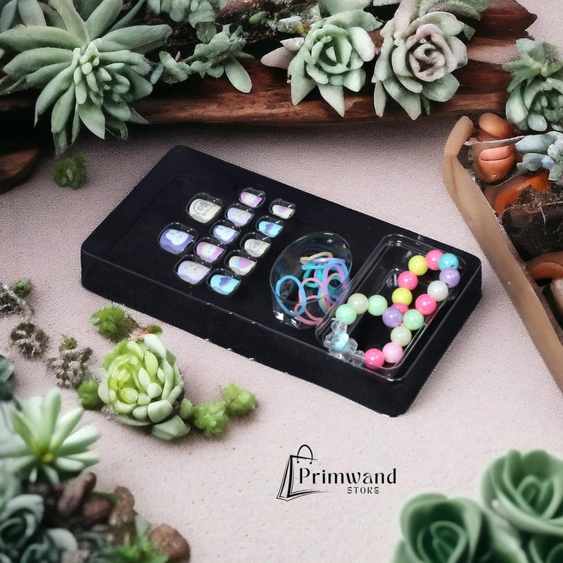 Primwand مجموعة بريمواند لجمال الأظافر الأنيقة، أظافر لاصقة، سوار ملون، إكسسوارات شعر، مجموعة كاملة لتنسيق الأزياء - Image 3