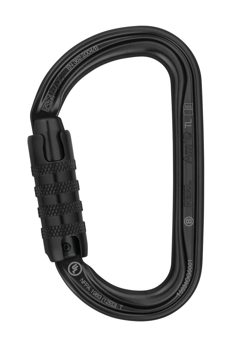 PETZL, AM'D Carabiner, Black, TRIACT-Lock - Image 1