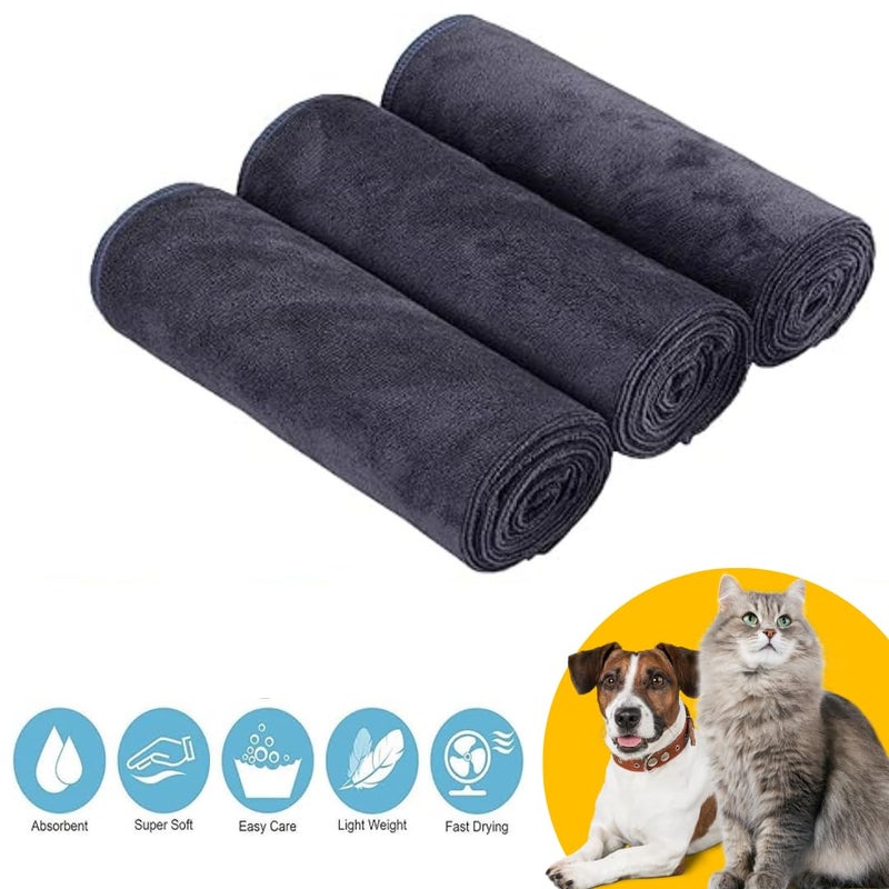 Microshine Ultra-Absorbent 500 GSM Microfiber Pet Towel for Dogs & Cats | Super Soft, Quick Dry Grooming & Bathing Towel for Puppies, Kittens & Paws-3Pack - Image 3