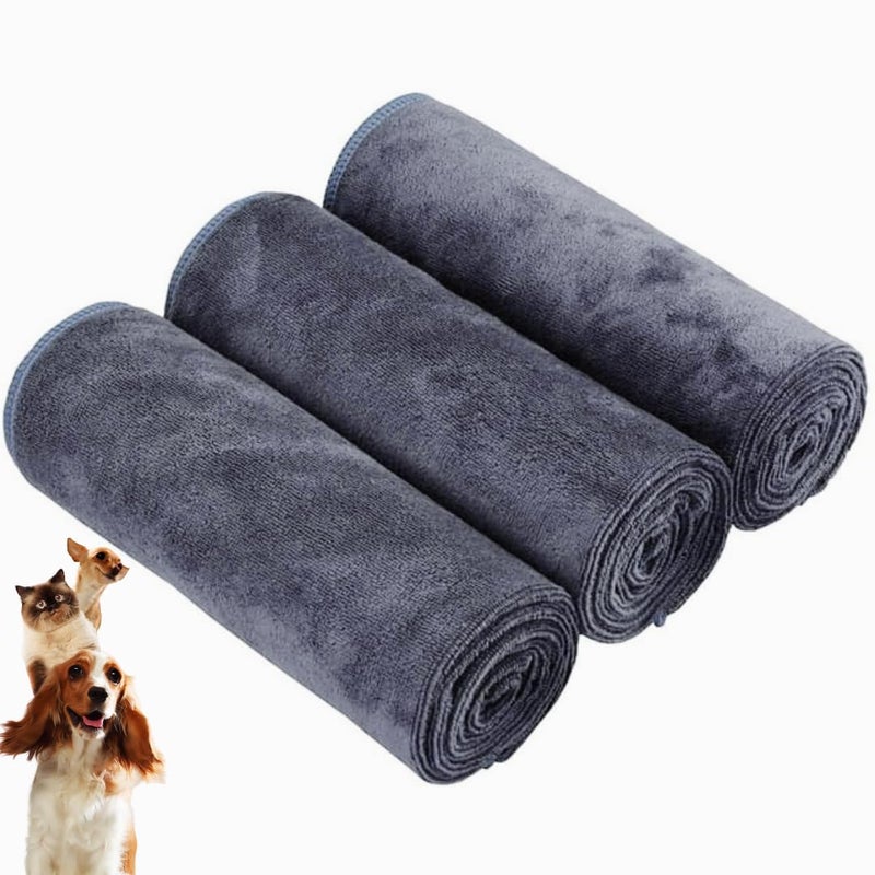 Microshine Ultra-Absorbent 500 GSM Microfiber Pet Towel for Dogs & Cats | Super Soft, Quick Dry Grooming & Bathing Towel for Puppies, Kittens & Paws-3Pack - Image 1