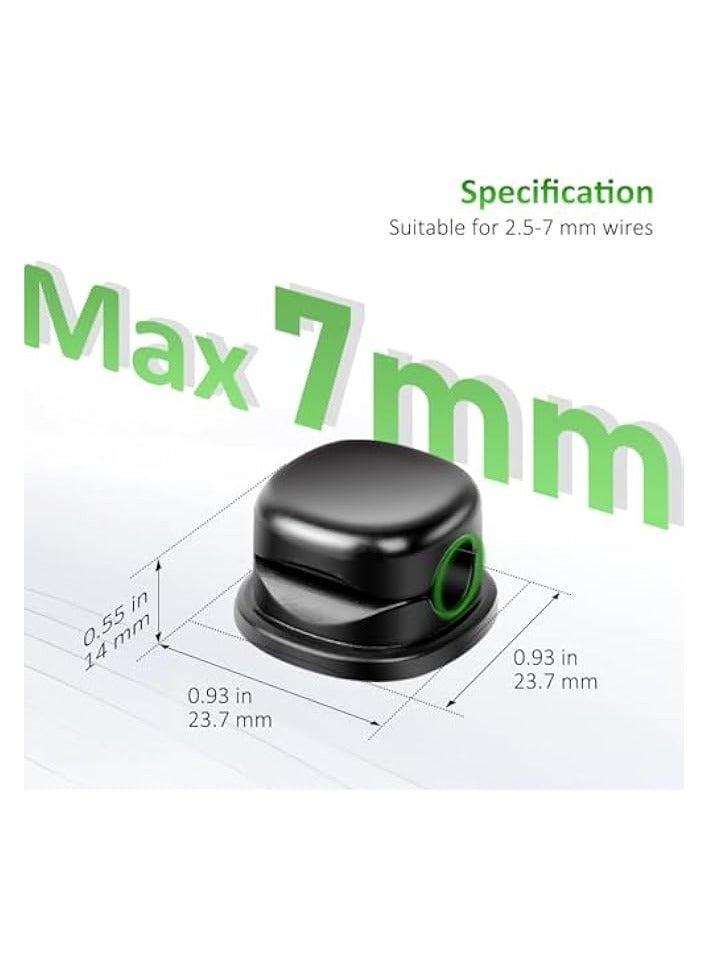 erorex 6 Pack Cord Organizer, Adhesive Spring Cable Holder Clips Phone Charger Cord Holder for Home and Office Wall Desktop Nightstand (Black) - Image 2