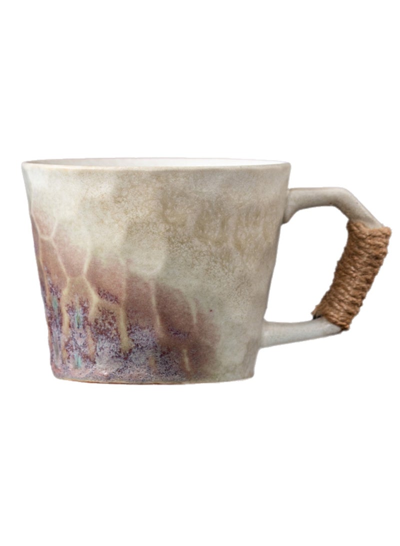 Special-Shaped Mugs, Retro Ceramic Cups, Irregular Cups, Stoneware Water Cups, High-Value Coffee Cups（Kiln-changed Purple 350ml） - Image 1