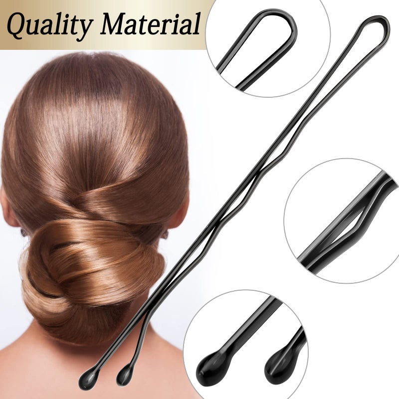 KANPRINCESS 100PCS 2.4Inch Bobby Pins Black,Pain-Free Bobby Pins for All Hair Types,Hair Pins for Women Girls,Hairpins for Buns with Box(Black) - Image 3
