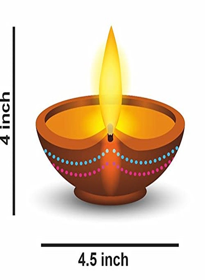 CVANU Beautiful Diwali Diya Vinyl Wall Sticker for Diwali Decoration Multicolor(Pack of 50) - Image 5