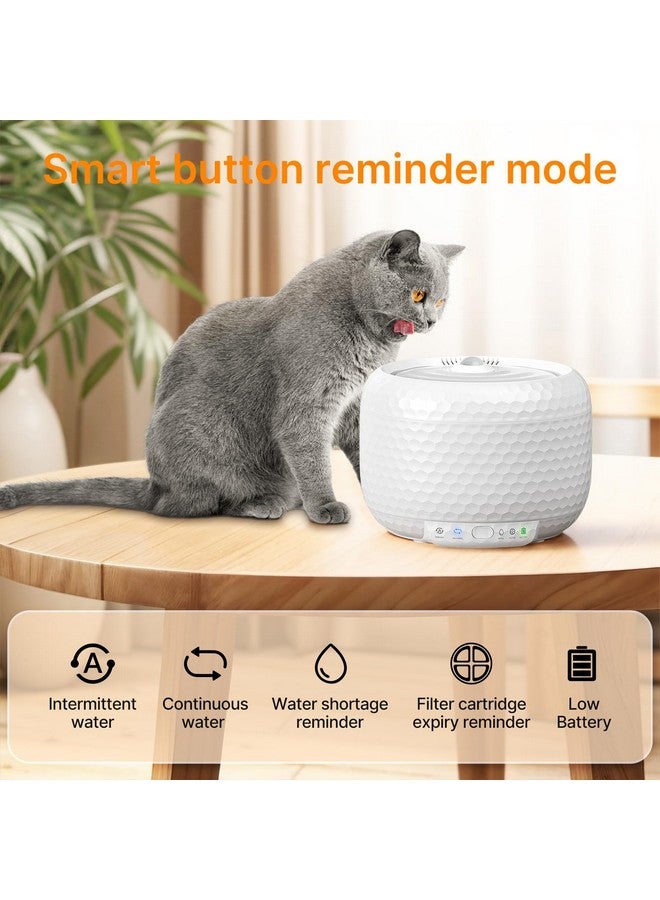 Petsuper Cat Water Fountain with Wireless Pump Automatic Cat Water Dispenser for Cats and Small Dogs Easy to Clean and Quiet 1.8L/63oz Two Flow Modes with 3 Filters - Image 2