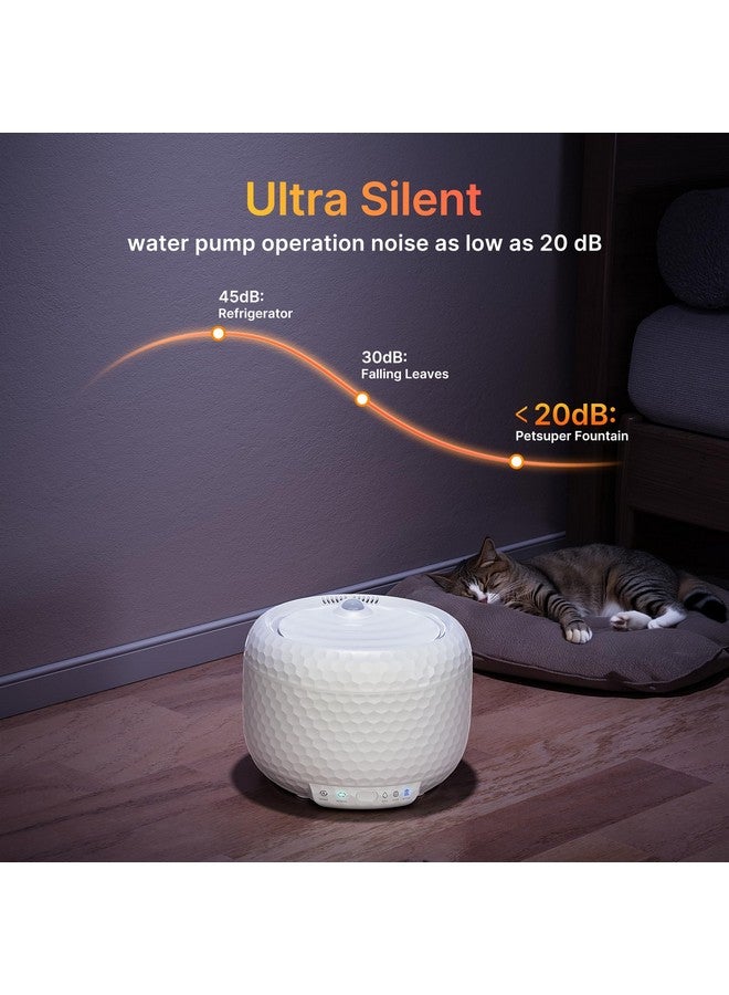 Petsuper Cat Water Fountain with Wireless Pump Automatic Cat Water Dispenser for Cats and Small Dogs Easy to Clean and Quiet 1.8L/63oz Two Flow Modes with 3 Filters - Image 3