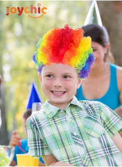 Joychic Clown Costume Wig Afro Curly Hair for Halloween,Masquerade Cosplay and Football Fans  - Image 3