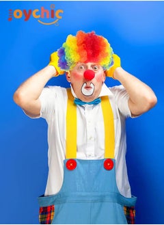 Joychic Clown Costume Wig Afro Curly Hair for Halloween,Masquerade Cosplay and Football Fans  - Image 2