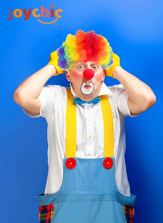 Joychic Clown Costume Wig Afro Curly Hair for Halloween,Masquerade Cosplay and Football Fans - Image 2