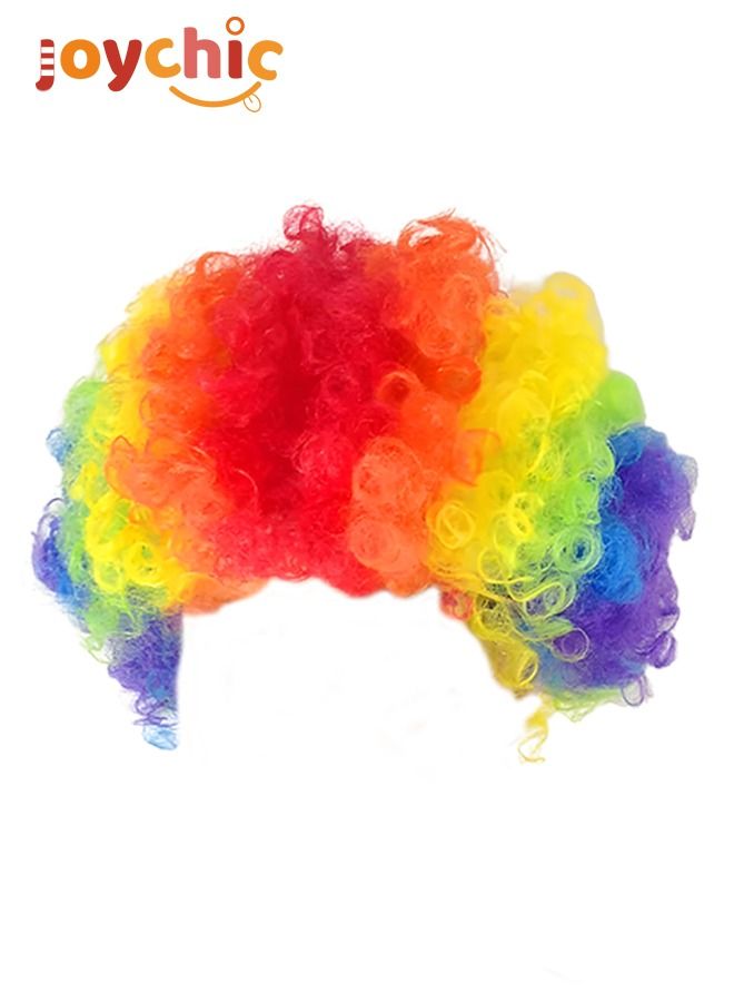 Joychic Clown Costume Wig Afro Curly Hair for Halloween,Masquerade Cosplay and Football Fans - Image 5