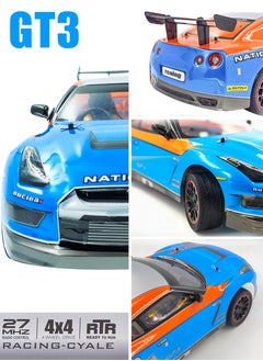 LB 1:10 Scale High-Speed 4x4 Drift RC Vehicle 27 MHz with LED Wheels With Rechargeable Battery  - Image 2