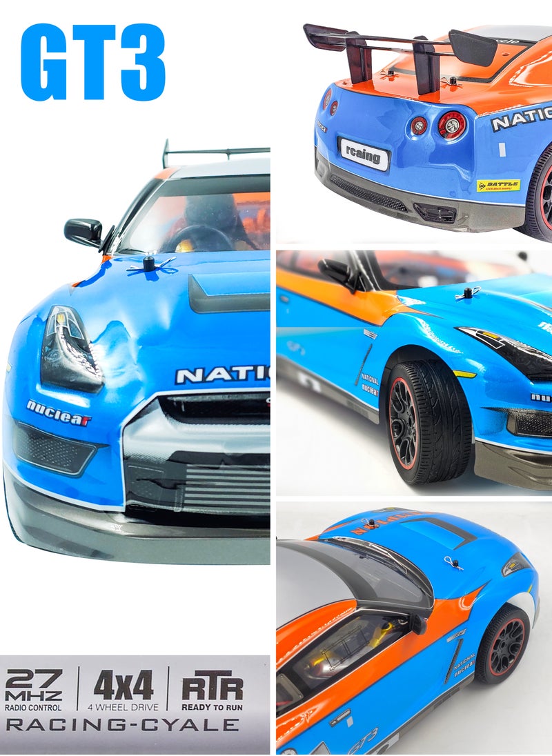 LB - 1:10 Scale High-Speed 4x4 Drift RC Vehicle 27 MHz with LED Wheels With Rechargeable Battery - Image 1