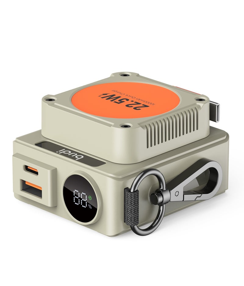 بودي بنك طاقة (Power Bank) بسعة 10000 مللي أمبير في الساعة، شحن سريع بقوة 22.5 واط، يدعم تقنيتي PD وQC3.0، مزود بكابل USB-C مدمج قابل للسحب بطول 56 سم، 3 منافذ للإخراج، شاشة رقمية LED، طراز PB815H. - Image 2