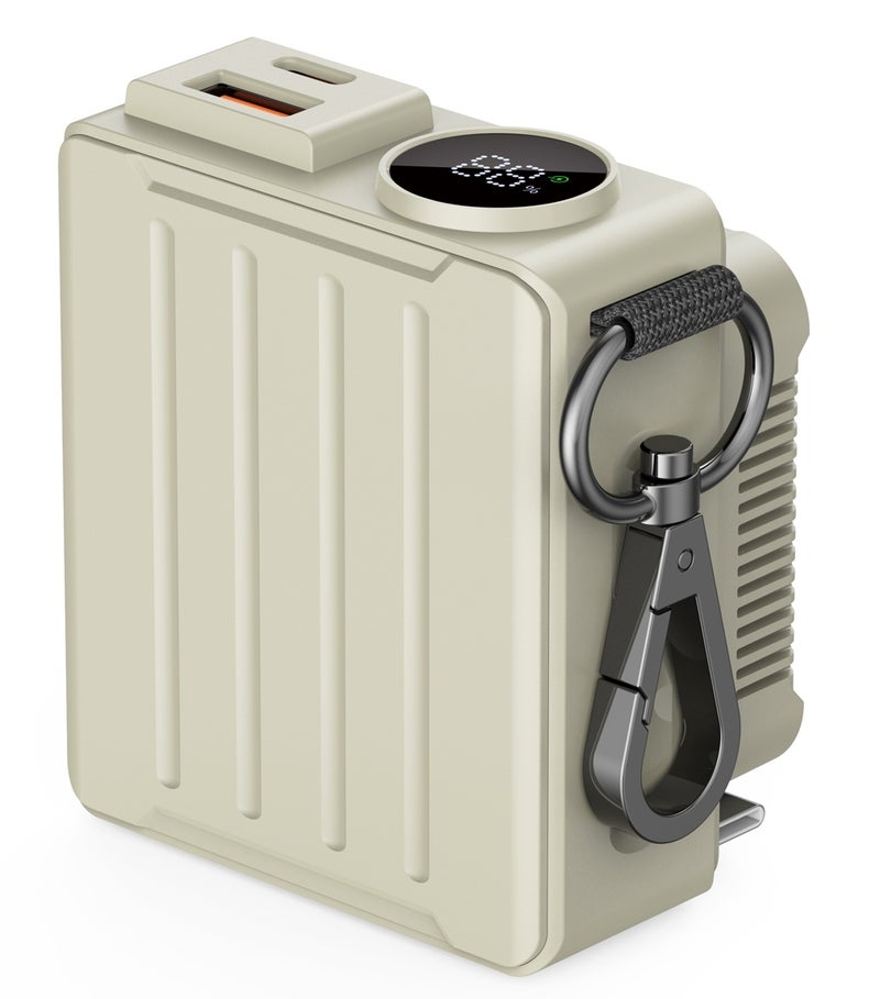بودي بنك طاقة (Power Bank) بسعة 10000 مللي أمبير في الساعة، شحن سريع بقوة 22.5 واط، يدعم تقنيتي PD وQC3.0، مزود بكابل USB-C مدمج قابل للسحب بطول 56 سم، 3 منافذ للإخراج، شاشة رقمية LED، طراز PB815H. - Image 4