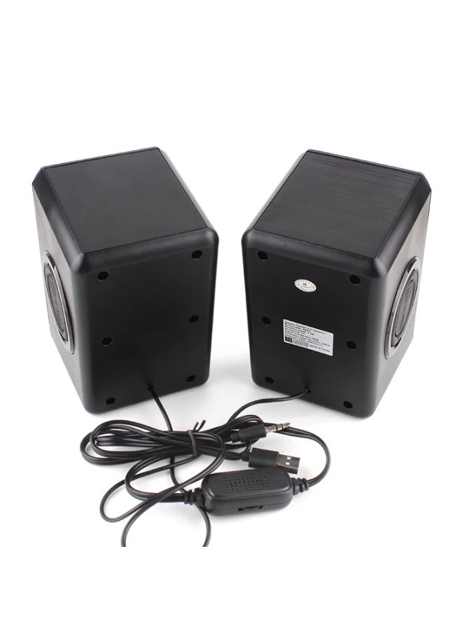 Kisonli T-008A USB 2.0 Stereo Speaker 6W – Clear and Powerful Sound with AUX Input, Easy USB Plug & Play, Compact Elegant Design for PC and Laptop - Image 2