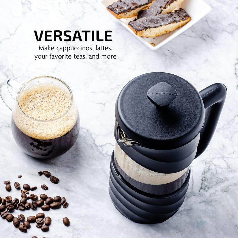 Ovente French Press Coffee Maker 34 Ounce  Heat Resistant Borosilicate Glass With 4 Filter Stainless-Steel System  Bpa-Free Portable Pitcher Perfect For Hot & Cold Brew  Black Fpw34B - Image 5